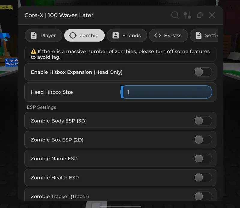 100 Waves Later Script CoreX Hub Keyless - ESP Zombie/Friends