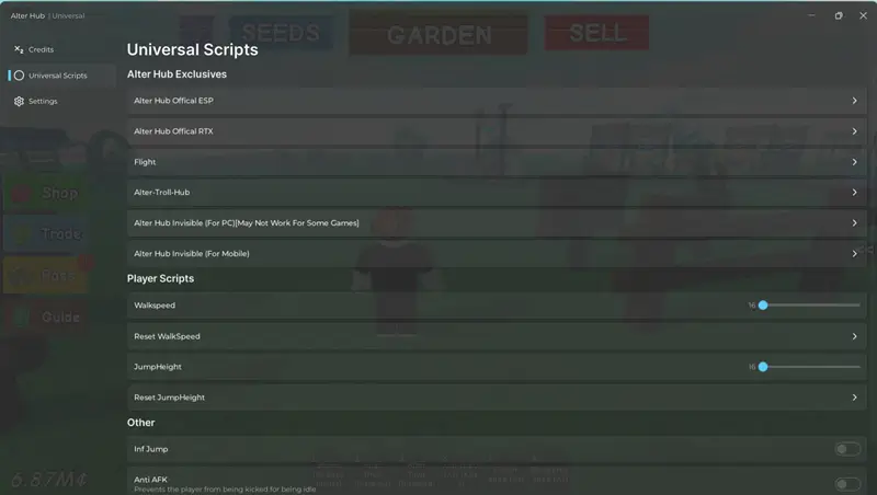 AlterHub Grow a Garden Script - Auto Farm, Auto Buy, NoClip