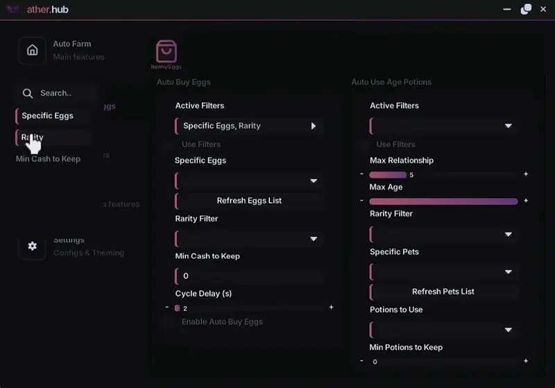 Atherhub Script Grow a Garden - Auto Sell, Auto Plant, Select Seed