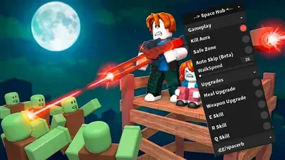 Survive Zombie Arena – Space Hub Script  (Auto Kill, Skills & Survival Tools)