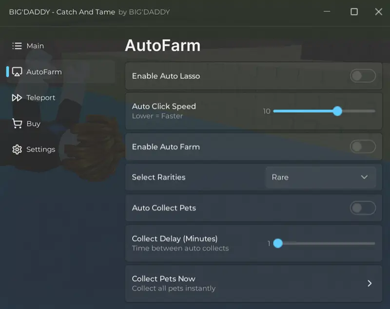 Big Daddy Catch and Tame Script - Auto Farm [No Key]