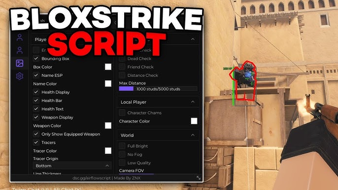 BloxStrike Script Exceptional - Aimbot, ESP, Visuals & Skinchanger