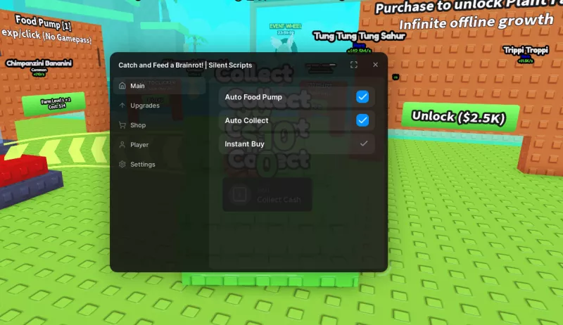 Catch And Feed A Brainrot Hub Script No Key - Auto Food Pump
