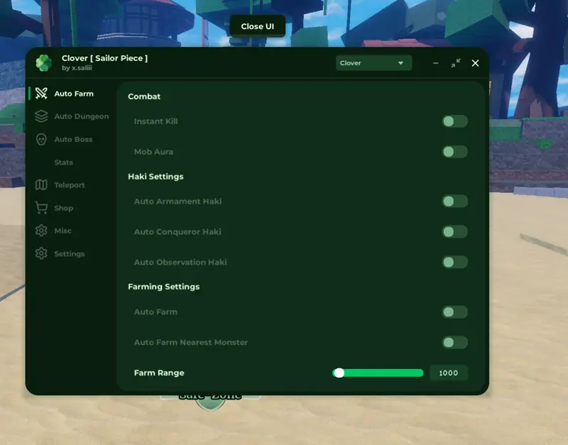Clover Hub Sailor Piece Script [No Key] - Auto Farm, Teleport, ESP