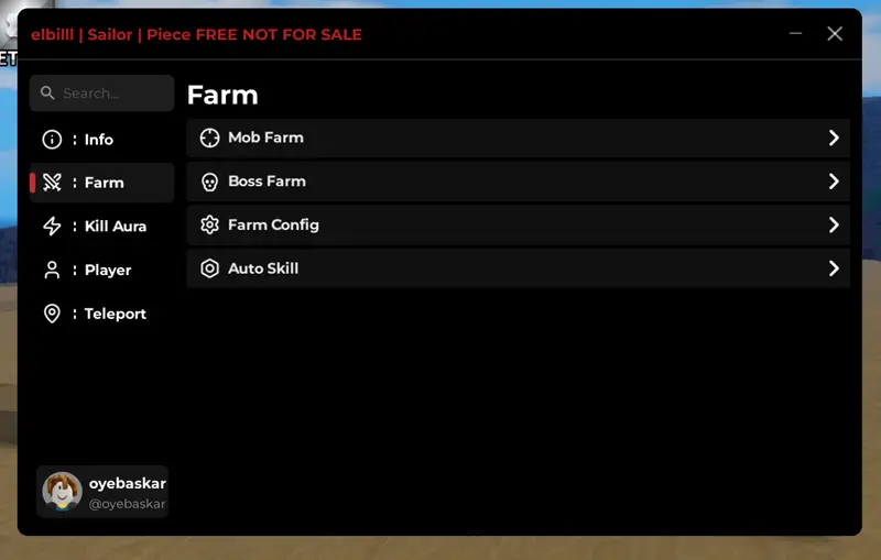elbilll Sailor Piece Script Keyless - Auto Farm, Kill Aura, Teleport