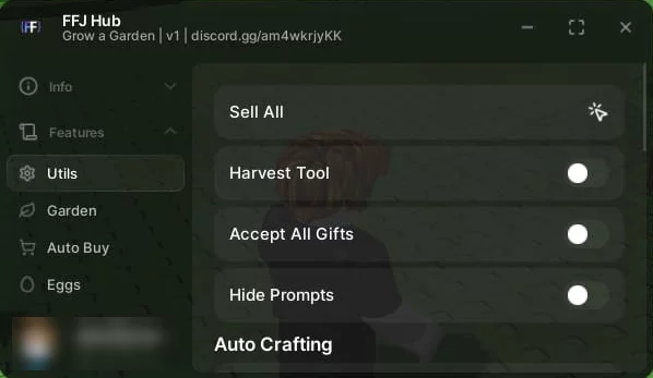 FFJ Hub Script GUI Grow a Garden