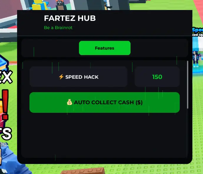 Fartez Hub Be a Brainrot Script Keyless - Speed, Auto Collect Cash