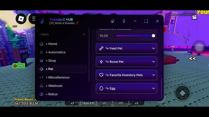 Grow a Garden NEW Script Keyless ThunderZ Hub (Big Updated)