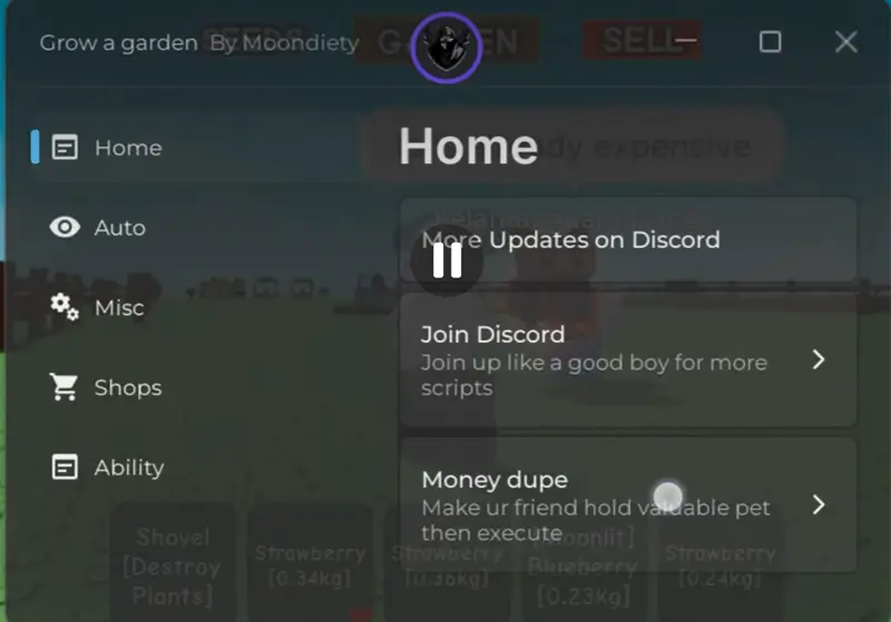 Grow a Garden Script Moondiety Hub - Infinite Watering Sprinkler