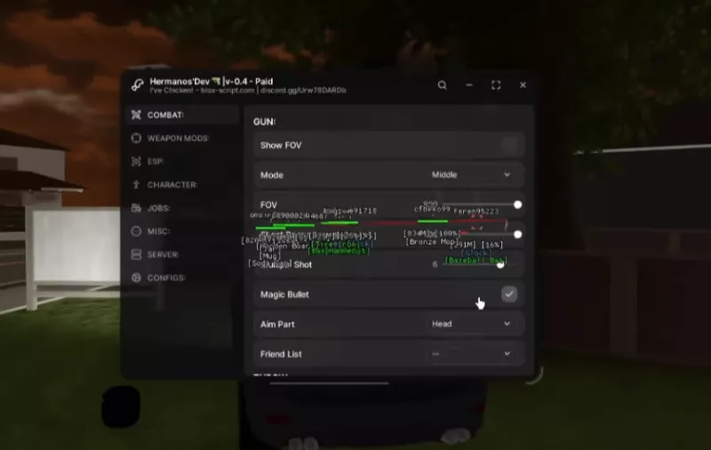 Hermanos Hub Script for Block Spin PVP - Rage Slient Aimbot Esp