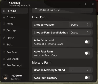 [KEYLESS] Blox Fruits 4479Hub AutoFarm Level