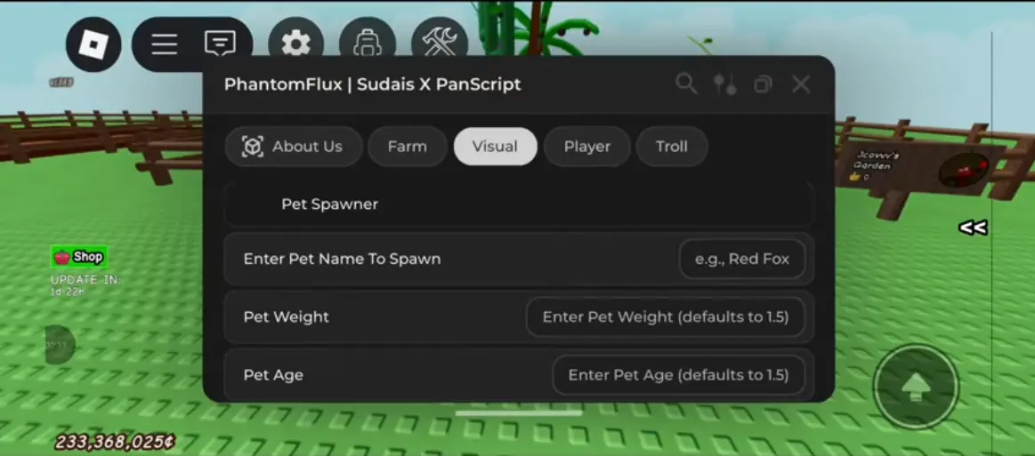 Phantom Flux Grow a Garden Script - Pet & Seed Spawner, Auto Harvest