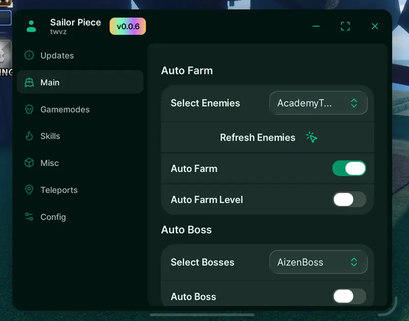 TWVZ Hub Sailor Piece No Key Script - Auto Farm, Boss Sniper