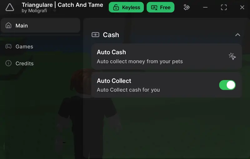 Triangulare Catch and Tame No Key Script - Auto Collect Cash