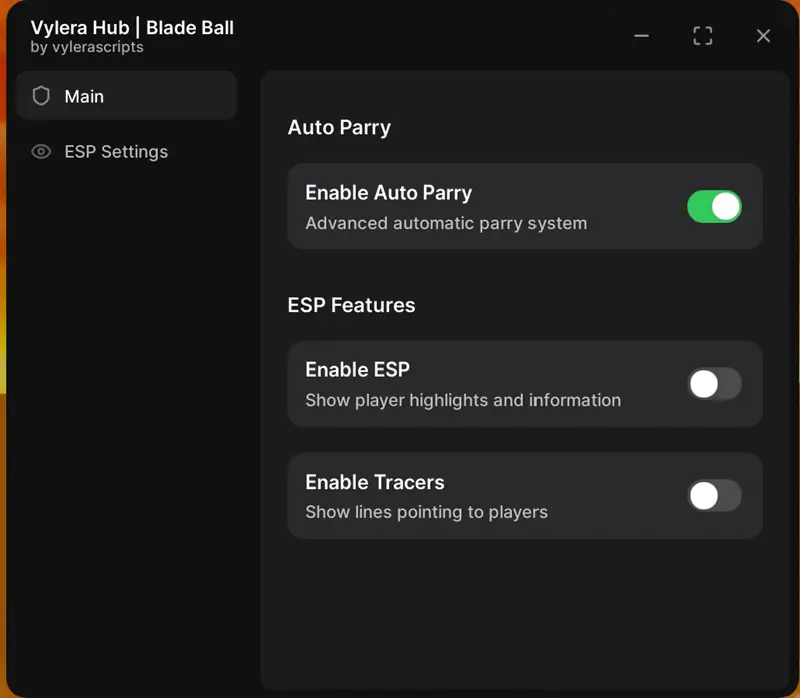 VYLERA Hub Blade Ball Keyless - Auto Parry & ESP