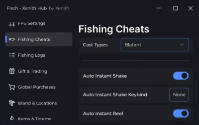 Xenith Hub Fisch Script - Instant Fisch, Shake, Catch, Reel, More